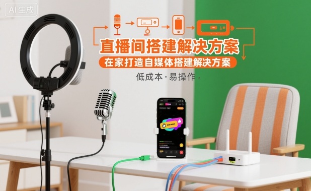 直播间搭建解决方案，在家打造自媒体搭建解决方案-优优云网创