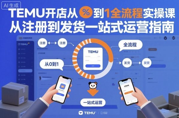 TEMU开店从0到1全流程实操课，从注册到发货一站式运营指南-优优云网创