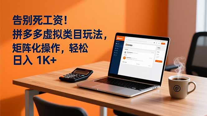 告别死工资！拼多多虚拟类目玩法，矩阵化操作，轻松日入 1K+-优优云网创