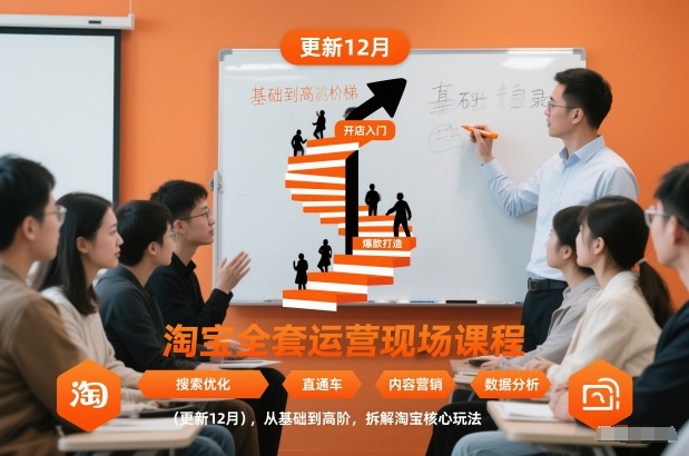 淘宝全套运营现场课程(更新26年1月),从基础到高阶,拆解淘宝核心玩法-优优云网创
