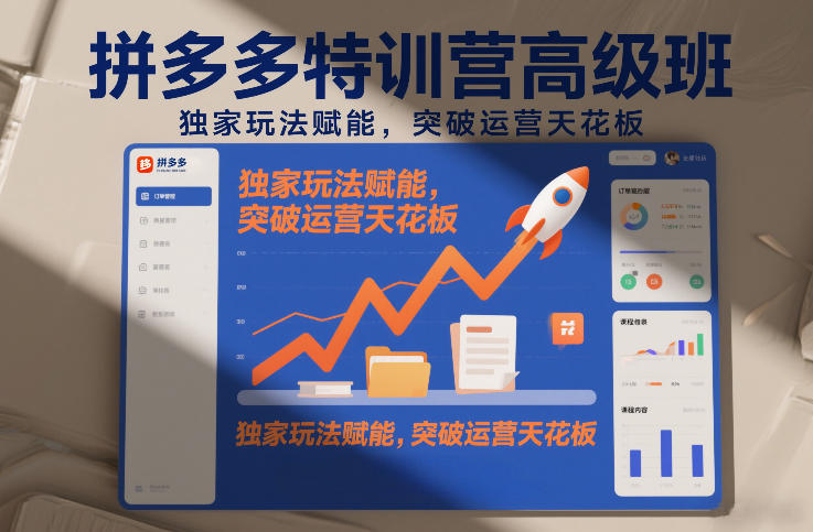 拼多多特训营高阶班，独家玩法赋能，突破运营天花板(更新26年2月)-优优云网创