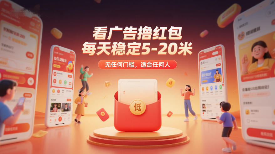 看广告撸红包，每天稳定5-20米，无任何门槛，适合任何人-优优云网创