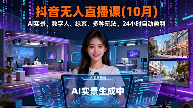 抖音无人直播课(10月-优优云网创