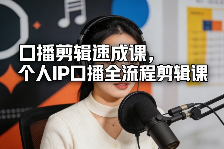 口播剪辑速成课，个人IP口播全流程剪辑课-优优云网创