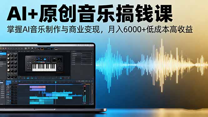AI+原创音乐搞钱课：掌握AI音乐制作与商业变现，月入6000+低成本高收益-优优云网创