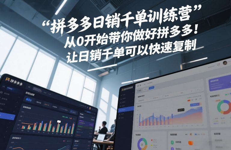 拼多多日销千单训练营，从0开始带你做好拼多多，让日销千单可以快速复制(更新26年2月)-优优云网创