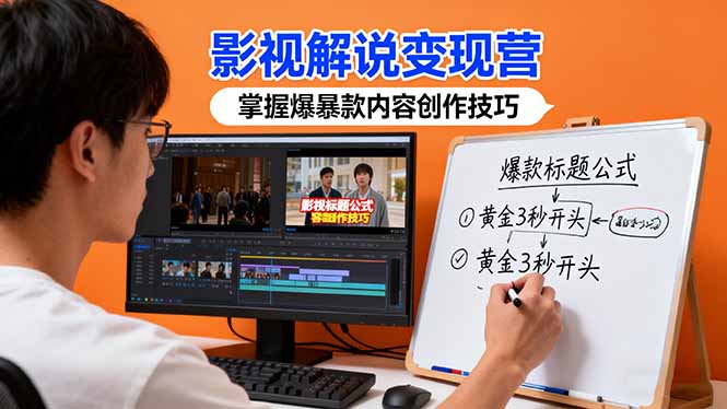 影视解说变现营：通过30+实战案例爆款内容创作技巧，掌握影视解说盈利密码-优优云网创