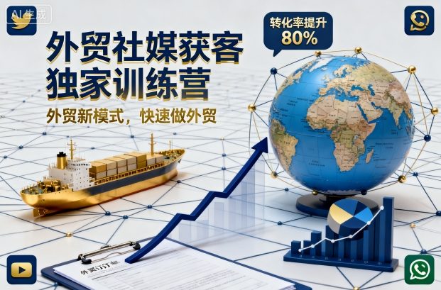外贸社媒获客独家训练营，外贸新模式，快速做外贸(更新)-优优云网创
