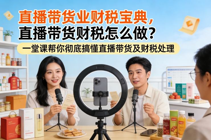 直播带货业财税宝典，直播带货财税怎么做？一堂课帮你彻底搞懂直播带货及财税处理-优优云网创