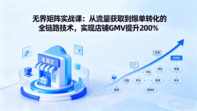 无界矩阵实战课：从流量获取到爆单转化的全链路技术，实现店铺GMV提升200%-优优云网创