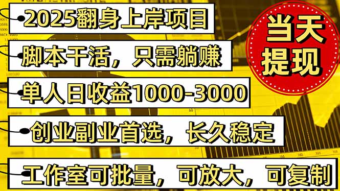 2025翻身上岸项目脚本干活，内部客户经理内部开号，单人日收益1000-300…-优优云网创