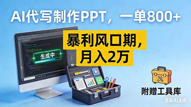 AI代写制作PPT，一单800+， 暴利风口期，月入2万【附工具】-优优云网创