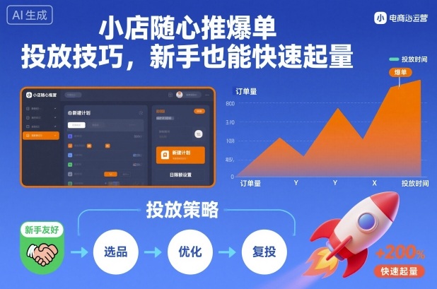 小店随心推爆单投放技巧，新手也能快速起量-优优云网创