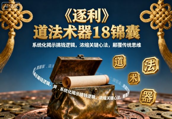《逐利》道法术器18锦囊，系统化揭示搞钱逻辑，浓缩关键心法，颠覆传统思维(更新)-优优云网创