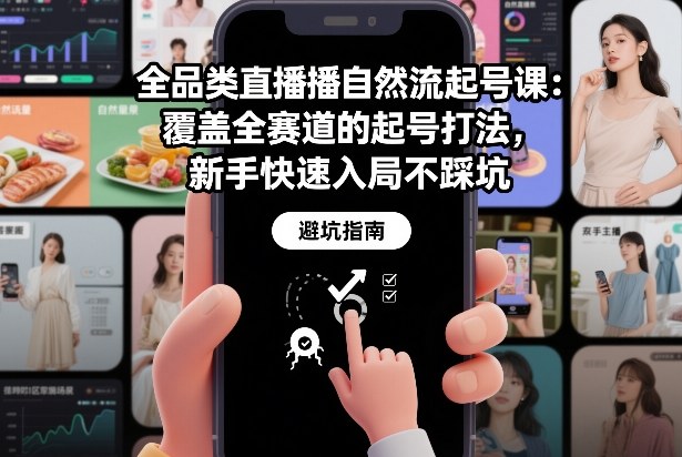 全品类直播自然流起号课：覆盖全赛道的起号打法，新手快速入局不踩坑-优优云网创