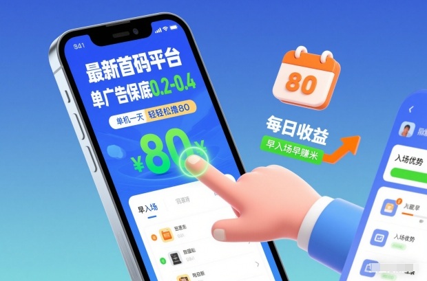最新首码平台，单广告保底0.2-0.4，单机一天轻松撸80，早入场早賺米【揭秘】-优优云网创