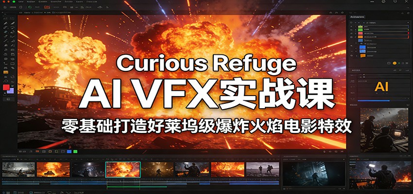 Curious Refuge AI VFX实战课，零基础打造好莱坞级爆炸火焰电影特效-优优云网创