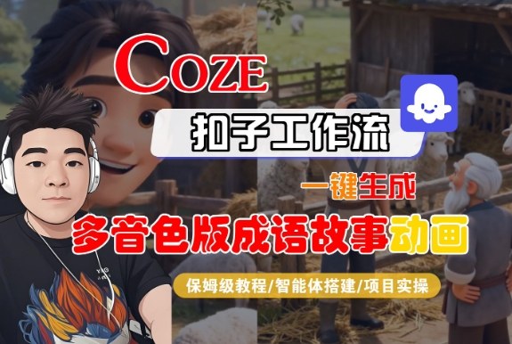 Coze扣子智能体工作流一键生成“多音色版成语故事“动画，全流程保姆级教学-优优云网创