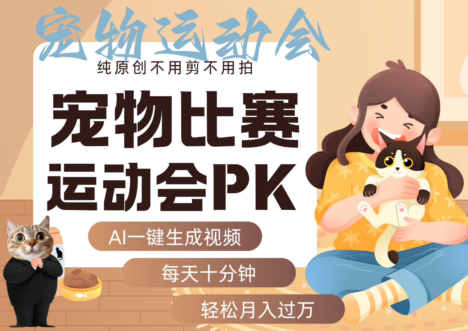 AI萌宠运动员跳水 射击 篮球 足球比赛 每天十分钟 附详细提示词文案库 代替做…-优优云网创