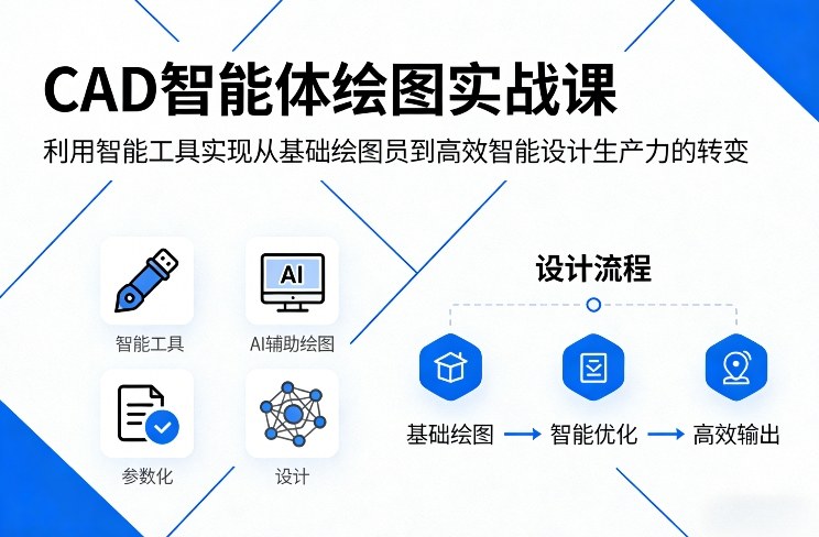 CAD智能体绘图实战课，利用智能工具，实现从基础绘图员到高效智能设计生产力的转变-优优云网创