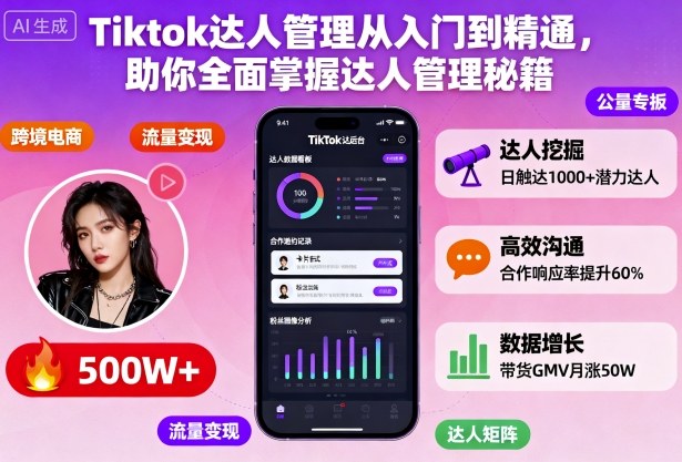 Tiktok达人管理从入门到精通，助你全面掌握达人管理秘籍-优优云网创