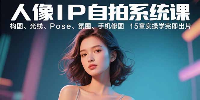人像IP自拍系统课：构图、光线、Pose、氛围、手机修图 15章实操学完即出片-优优云网创