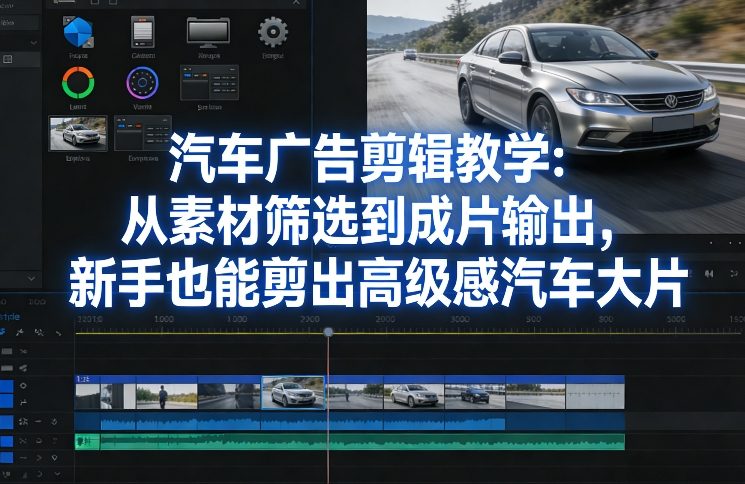 汽车广告剪辑教学：从素材筛选到成片输出，新手也能剪出高级感汽车大片-优优云网创