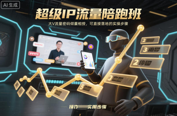 超级IP流量陪跑班，大V流量密码倾囊相授，可直接落地的实操步骤-优优云网创